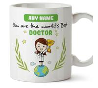 MUGFFINS Tazas Personalizadas para MÉDICA mujer - En Inglés - You are World's Best - 11 oz / 330 ml - Regalo Personalizable original y divertido