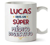 MUGFFINS Tazas Personalizadas para MÉDICO DIGESTIVO hombre - En Español - Eres Súper - 11 oz / 330 ml - Regalo Personalizable original y divertido