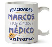 MUGFFINS Tazas Personalizadas para MÉDICO hombre - En Español - Mejor del universo - 11 oz / 330 ml - Regalo Personalizable original y divertido