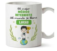 MUGFFINS Tazas Personalizadas para MÉDICO INTERNISTA hombre - En Español - Eres Mejor del Mundo - 11 oz / 330 ml - Regalo Personalizable original y divertido