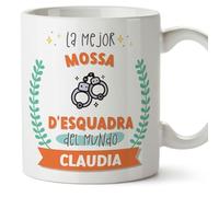 MUGFFINS Tazas Personalizadas para MOSSA D'ESQUADRA mujer - En Español - Mejor del mundo - Con dibujo - 11 oz / 330 ml - Regalo Personalizable original y divertido