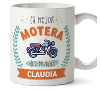 MUGFFINS Tazas Personalizadas para MOTERA mujer - En Español - Mejor del mundo - Con dibujo - 11 oz / 330 ml - Regalo Personalizable original y divertido