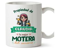 MUGFFINS Tazas Personalizadas para MOTERA mujer - En Español - Propiedad de - 11 oz / 330 ml - Regalo Personalizable original y divertido