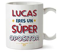 MUGFFINS Tazas Personalizadas para OPOSITOR hombre - En Español - Eres Súper - 11 oz / 330 ml - Regalo Personalizable original y divertido