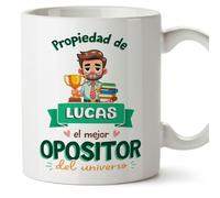 MUGFFINS Tazas Personalizadas para OPOSITOR hombre - En Español - Propiedad de - 11 oz / 330 ml - Regalo Personalizable original y divertido
