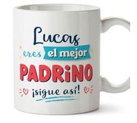 MUGFFINS Tazas Personalizadas para PADRINO - En Español - Sigue así! - 11 oz / 330 ml - Regalo personalizable original y divertido