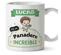 MUGFFINS Tazas Personalizadas para PANADERO hombre - En Español - Eres increíble - Kawaii - 11 oz / 330 ml - Regalo Personalizable original y divertido
