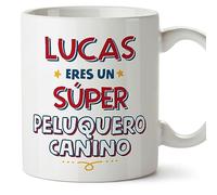MUGFFINS Tazas Personalizadas para PELUQUERO CANINO hombre - En Español - Eres Súper - 11 oz / 330 ml - Regalo Personalizable original y divertido