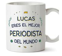 MUGFFINS Tazas Personalizadas para PERIODISTA hombre - En Español - Mejor del Mundo - 11 oz / 330 ml - Regalo Personalizable original y divertido