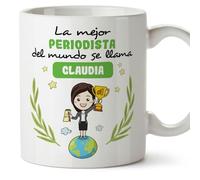 MUGFFINS Tazas Personalizadas para PERIODISTA mujer - En Español - Eres Mejor del Mundo - 11 oz / 330 ml - Regalo Personalizable original y divertido
