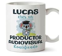 MUGFFINS Tazas Personalizadas para PRODUCTOR AUDIOVISUAL - En Español - Koalificados Personalizados - 11 oz / 330 ml - Regalo Personalizable original y divertido