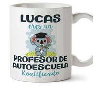 MUGFFINS Tazas Personalizadas para PROFESOR DE AUTOESCUELA - En Español - Koalificados Personalizados - 11 oz / 330 ml - Regalo Personalizable original y divertido