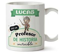 MUGFFINS Tazas Personalizadas para PROFESOR DE HISTORIA hombre - En Español - Eres increíble - Kawaii - 11 oz / 330 ml - Regalo Personalizable original y divertido