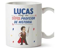 MUGFFINS Tazas Personalizadas para PROFESOR DE HISTORIA hombre - En Español - ¡Eres Súper! - 11 oz / 330 ml - Regalo Personalizable original y divertido