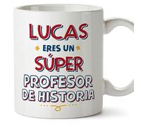 MUGFFINS Tazas Personalizadas para PROFESOR DE HISTORIA hombre - En Español - Eres Súper - 11 oz / 330 ml - Regalo Personalizable original y divertido