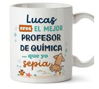 MUGFFINS Tazas Personalizadas para PROFESOR DE QUÍMICA hombre - En Español - Mejor que yo Sepia - 11 oz / 330 ml - Regalo Personalizable original y divertido