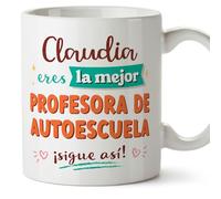 MUGFFINS Tazas Personalizadas para PROFESORA DE AUTOESCUELA mujer - En Español - Sigue así! - 11 oz / 330 ml - Regalo Personalizable original y divertido