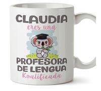 MUGFFINS Tazas Personalizadas para PROFESORA DE LENGUA - En Español - Koalificados Personalizados - 11 oz / 330 ml - Regalo Personalizable original y divertido