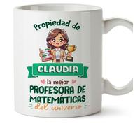 MUGFFINS Tazas Personalizadas para PROFESORA DE MATEMÁTICAS mujer - En Español - Propiedad de - 11 oz / 330 ml - Regalo Personalizable original y divertido