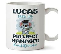 MUGFFINS Tazas Personalizadas para PROJECT MANAGER - En Español - Koalificados Personalizados - 11 oz / 330 ml - Regalo Personalizable original y divertido