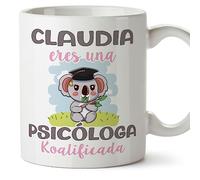 MUGFFINS Tazas Personalizadas para PSICÓLOGA - En Español - Koalificados Personalizados - 11 oz / 330 ml - Regalo Personalizable original y divertido