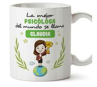 MUGFFINS Tazas Personalizadas para PSICÓLOGA mujer - En Español - Eres Mejor del Mundo - 11 oz / 330 ml - Regalo Personalizable original y divertido