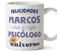 MUGFFINS Tazas Personalizadas para PSICÓLOGO hombre - En Español - Mejor del universo - 11 oz / 330 ml - Regalo Personalizable original y divertido