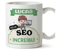 MUGFFINS Tazas Personalizadas para SEO hombre - En Español - Eres increíble - Kawaii - 11 oz / 330 ml - Regalo Personalizable original y divertido