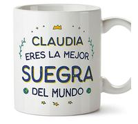 MUGFFINS Tazas Personalizadas para SUEGRA - En Español - Mejor del Mundo - 11 oz / 330 ml - Regalo personalizable original y divertido