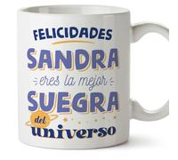 MUGFFINS Tazas Personalizadas para SUEGRA - En Español - Mejor del universo - 11 oz / 330 ml - Regalo personalizable original y divertido