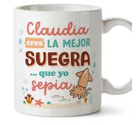 MUGFFINS Tazas Personalizadas para SUEGRA - En Español - Mejor que yo Sepia - 11 oz / 330 ml - Regalo personalizable original y divertido