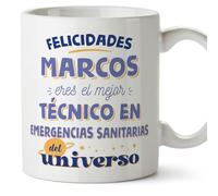MUGFFINS Tazas Personalizadas para TÉCNICO EN EMERGENCIAS SANITARIAS hombre - En Español - Mejor del universo - 11 oz / 330 ml - Regalo Personalizable original y divertido