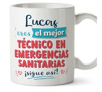 MUGFFINS Tazas Personalizadas para TÉCNICO EN EMERGENCIAS SANITARIAS hombre - En Español - Sigue así! - 11 oz / 330 ml - Regalo Personalizable original y divertido