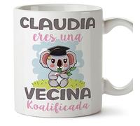 MUGFFINS Tazas Personalizadas para VECINA - En Español - Koalificados Personalizados - 11 oz / 330 ml - Regalo personalizable original y divertido