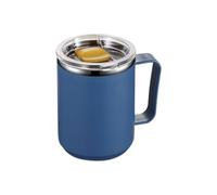 Mughe da viaggio in acciaio inossidabile - tazza di caffè isolata con asa, perdite e portatile | Cup da campeggio in metallo termica da 450 ml, bevande calde e fredde riutilizzabili per ufficio,