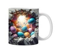Mughe di Pasqua, Bunny Mug,Taza de cerámica conejito colorido impreso - Taza de leche de café portátil, novedad de dibujos animados para la fiesta de Pascua para té de leche de cacao caliente