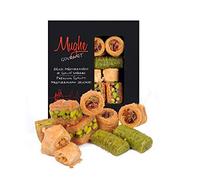 Mughe Gourmet - Caja de regalo de surtido de baklava de pistacho turco en tamaño bocado - Pequeños regalos de pastelería - 150gr/5.3oz - Celebra cumpleaños, Día del Padre y de la Madre, Navidad