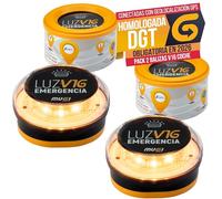 MUGI Mobility iOdZ Pack 2 Balizas V16 Conectadas Homologadas DGT 3.0 - Dos Luces Emergencia LED Alta Visibilidad con SIM IoT hasta 2038 - Envío Ubicación, Botón 3s, Base Imantada, IP54, Sin App