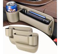 MUGONGWEI Tapón de Espacio de Asiento de Coche, para VW Passat B6 Golf 4 Golf 5 Passat B5 Golf 7 Almohadilla de Relleno para Coche, Asiento de Almohadilla de Relleno de Cuero PU/2 Piezas,2 Pack Beige