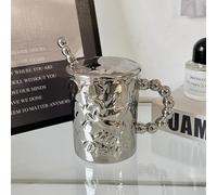 Mugs, Taza de Café de Unicornio Plateado, Adorable Jarra Mítica con Aislamiento Térmico, Vaso Mágico de Cerámica Para Viajes, Gran Capacidad de 400 Ml, Taza Fantástica, Diseño(Silver)