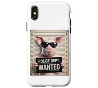 Mugshot Style Art Cerdo Gafas De Sol Cerdos Carcasa para iPhone X/XS