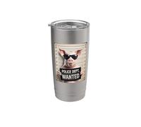 Mugshot Style Art Cerdo Gafas De Sol Cerdos Vaso térmico de acero inoxidable de doble pared