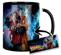 MUGSVILLE Back To The Future II Michael J. Fox Christopher Lloyd Taza Interior y Asa Negra Ceramica Mug