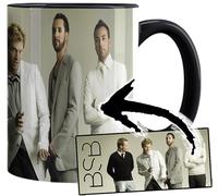 MUGSVILLE Backstreet Boys Taza Interior y Asa Negra Ceramica Mug