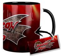 MUGSVILLE Baron Rojo Taza Interior y Asa Negra Ceramica Mug