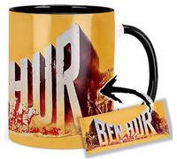 MUGSVILLE Ben Hur Charlton Heston Taza Interior y Asa Negra Ceramica Mug