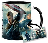 MUGSVILLE Captain America Chris Evans A Taza Interior y Asa Negra Ceramica Mug