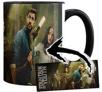 MUGSVILLE Fountain Of Youth John Krasinski Natalie Portman Taza Interior y Asa Negra Ceramica Mug