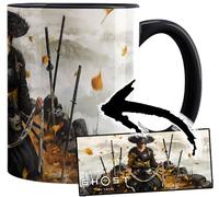 MUGSVILLE Ghost Of Yotei Atsu Taza Interior y Asa Negra Ceramica Mug