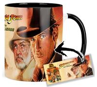 MUGSVILLE Indiana Jones And The Last Crusade Harrison Ford Sean Connery A Taza Interior y Asa Negra Ceramica Mug